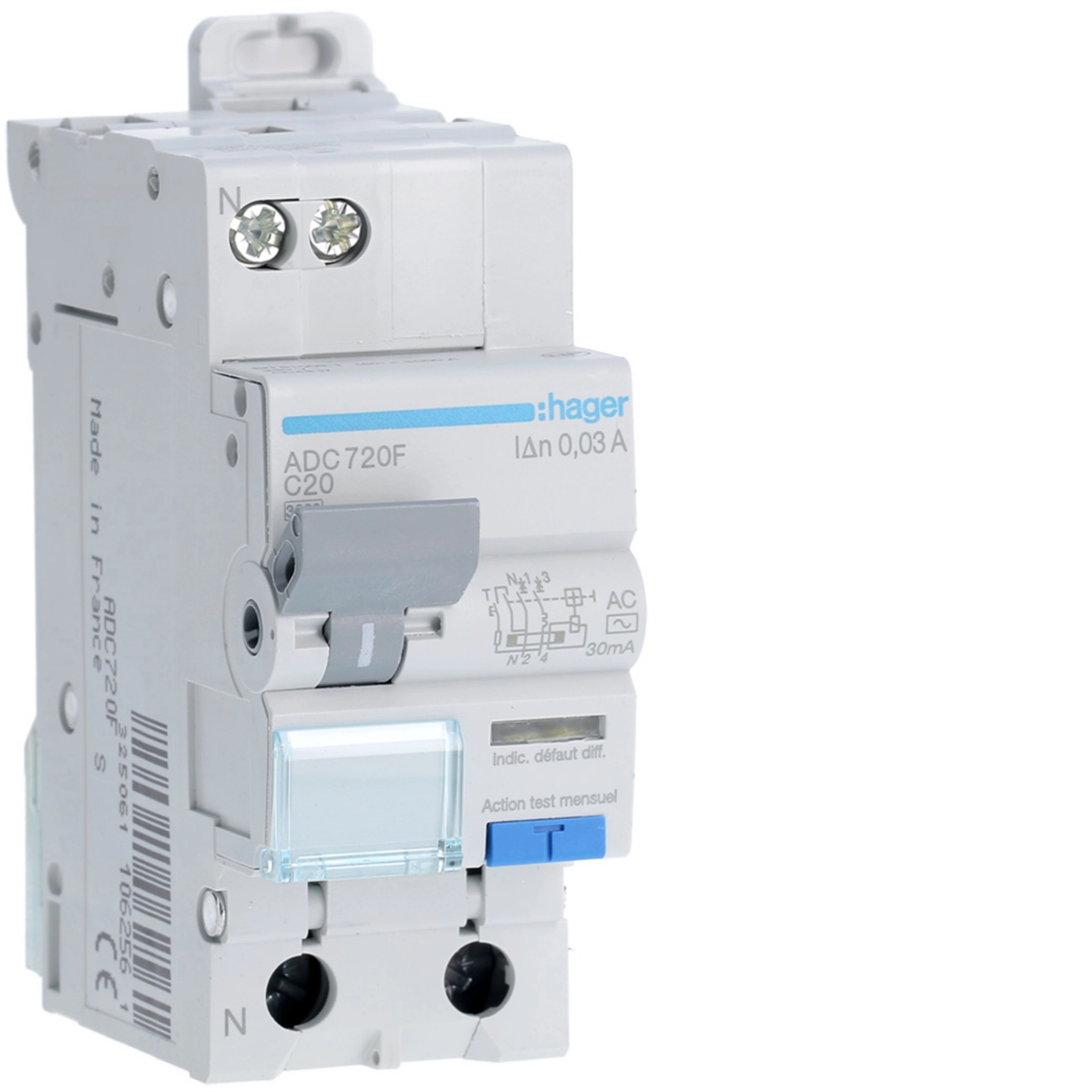 Disjoncteur différentiel Hager référence ADC720F
