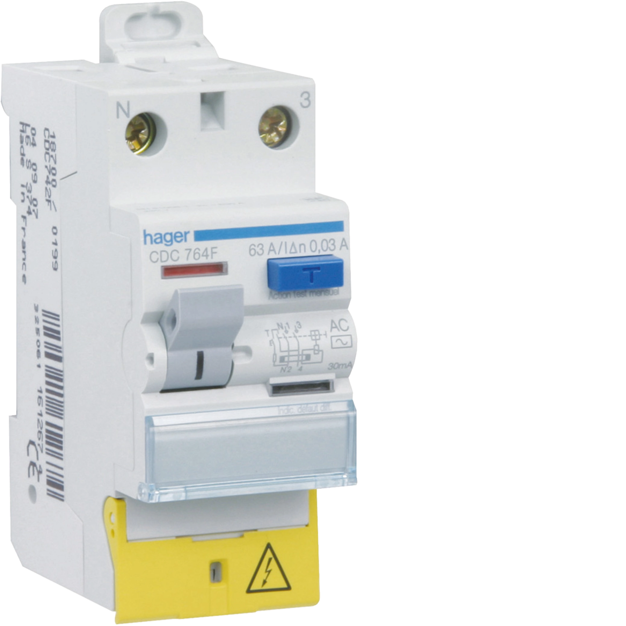 Interrupteur différentiel Hager référence CDC764F