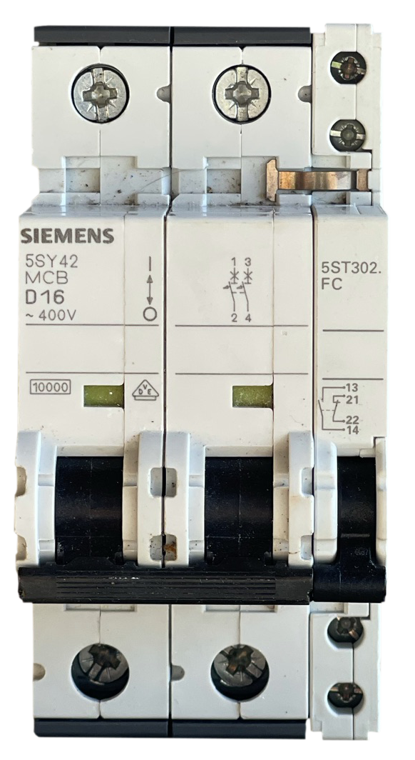 Siemens — disjoncteur D16 avec contact auxiliaire